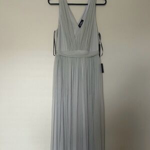 Lulu's Pale Gray V-Neck Sleeveless Maxi Dress